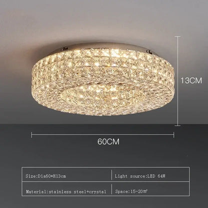 Modern luxury gold crystal led ceiling chandelier with sleek stainless steel frame and sparkling decorbites crystal led tiers
