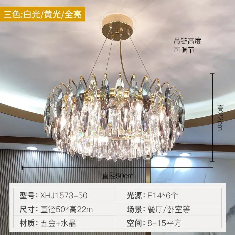 Modern luxury gold decorbites crystal atmosphere chandelier with cascading teardrops and adjustable height for dining spaces