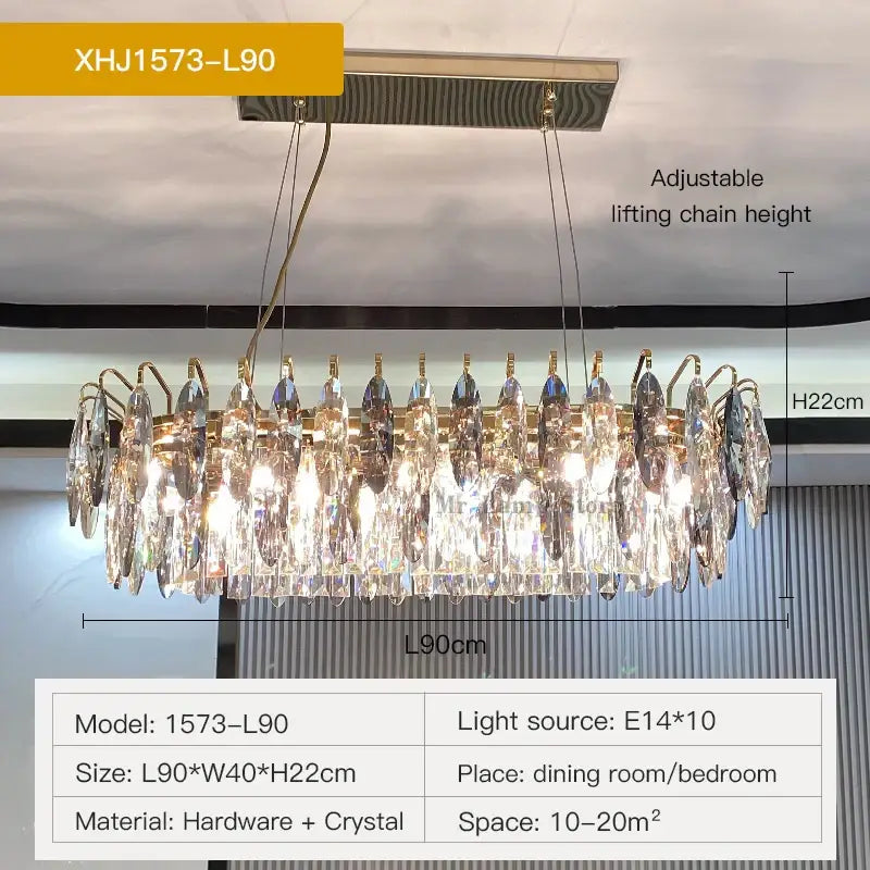 Modern luxury gold decorbites crystal atmosphere chandelier with cascading crystal droplets for dining room ambiance