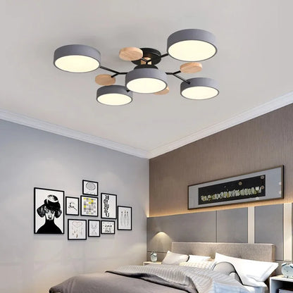Modern Macaron Ceiling Chandelier with 3-Color Dimming - Chandelier