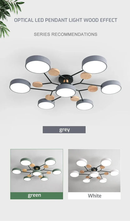 Modern Macaron Ceiling Chandelier with 3-Color Dimming - Chandelier