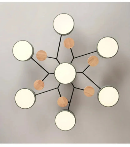 Modern Macaron Ceiling Chandelier with 3-Color Dimming - Chandelier