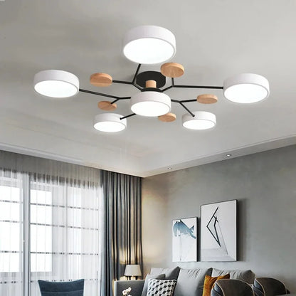 Modern Macaron Ceiling Chandelier with 3-Color Dimming - Chandelier