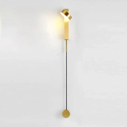 Gold-toned modern wall lamp with sleek twisted head and cylindrical base for decorbites black rotating led sconce