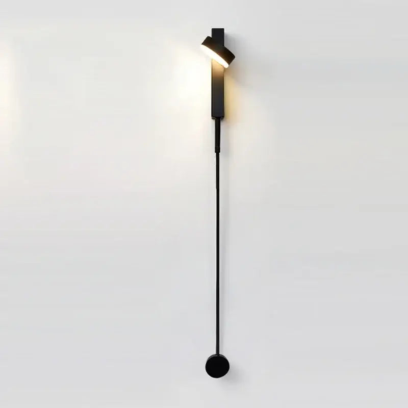 Black minimalist marble wall lamp with sleek elongated design and adjustable head decorbites black rotating led sconce