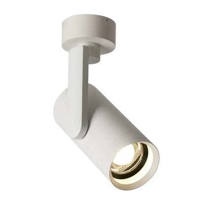 White matte-finished ceiling spotlight with cylindrical head and adjustable arm decorbites 12w dimmable led fixture