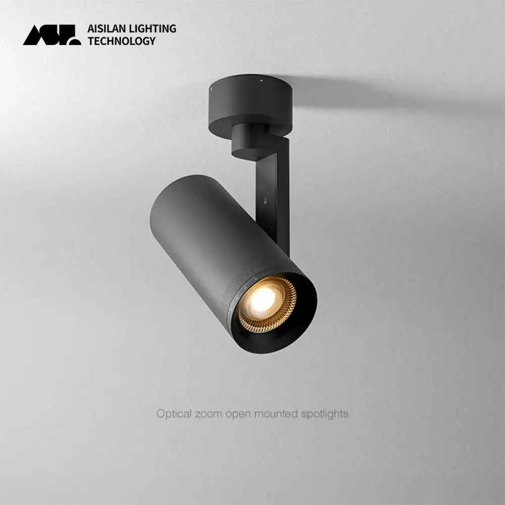 Black matte finished modern decorbites 12w dimmable led ceiling spotlight with warm bulb and textured interior for living room