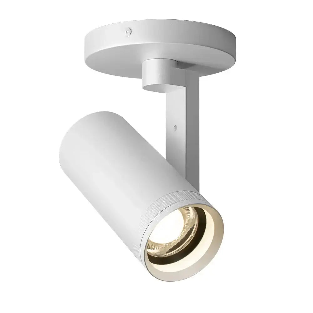 Modern matte black 12w dimmable led ceiling spotlight with white cylindrical track light and sleek matte finish for living room decor