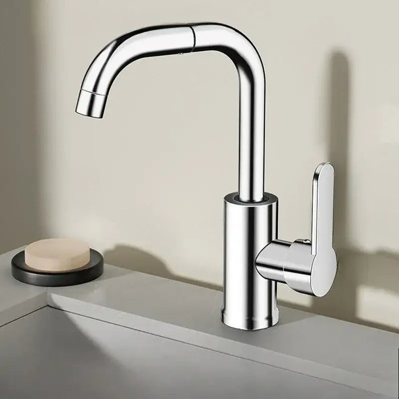 Modern matte black stainless steel kitchen faucet with a sleek curved spout and minimalist lever handle stainless steel finish