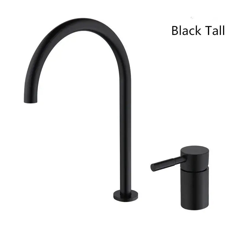 Modern matte black basin faucet with tall sleek design and matte finish for bathroom decorbites black basin use