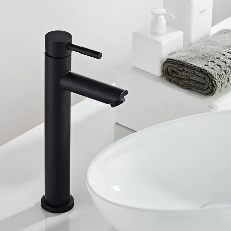 Modern matte black baking stainless basin faucet with a sleek minimalist design for bathroom decorbites black baking