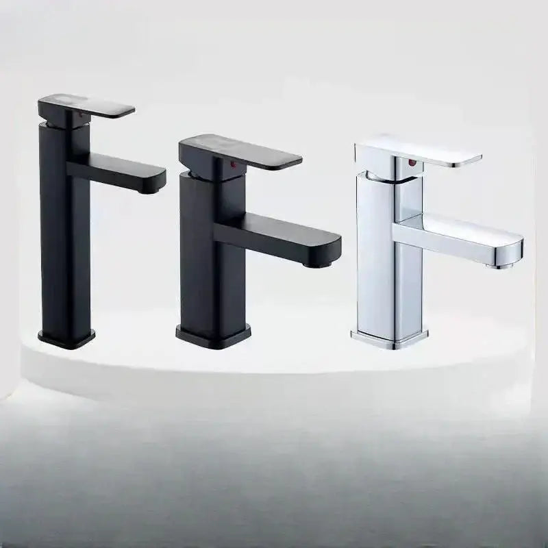 Modern matte black basin faucet bathroom hot cold mixer with black basin faucet and polished chrome finishes