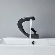 Modern matte black basin faucet with sleek curved design and black matte finish for bathroom hot cold mixing tap decorbites black basin