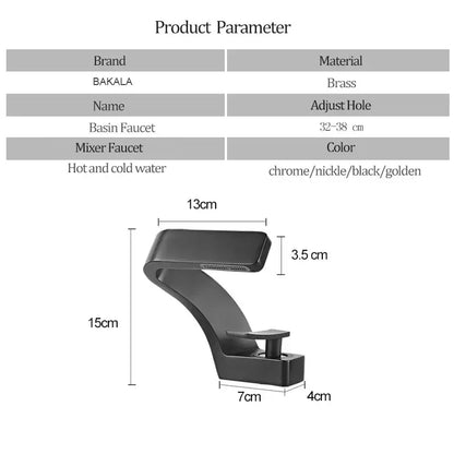 Modern matte black basin faucet with single lever handle and adjustable hole for hot and cold water control