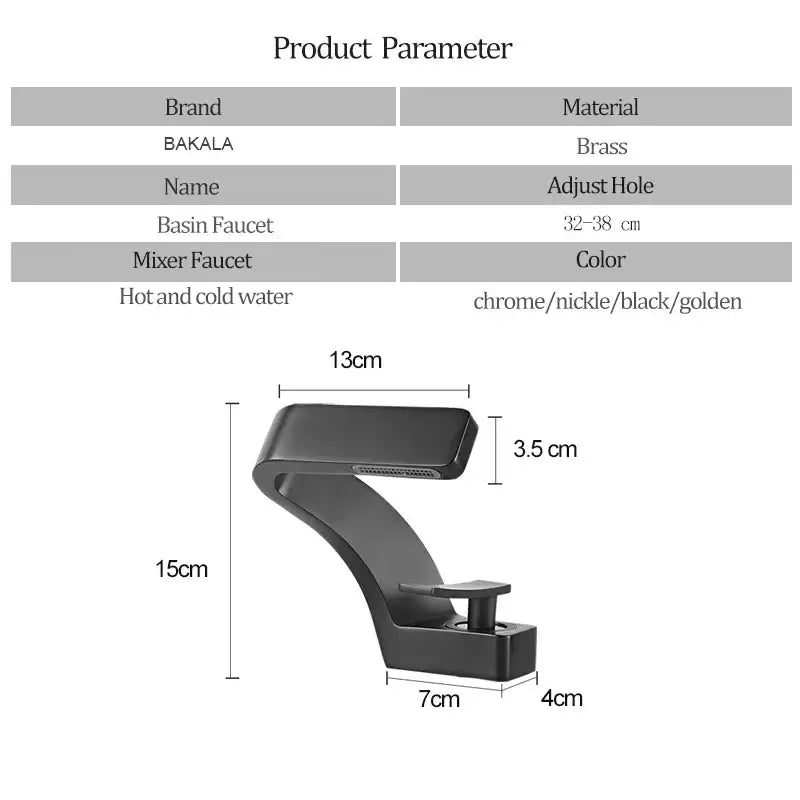 Modern matte black basin faucet with single lever handle and adjustable hole for hot and cold water control
