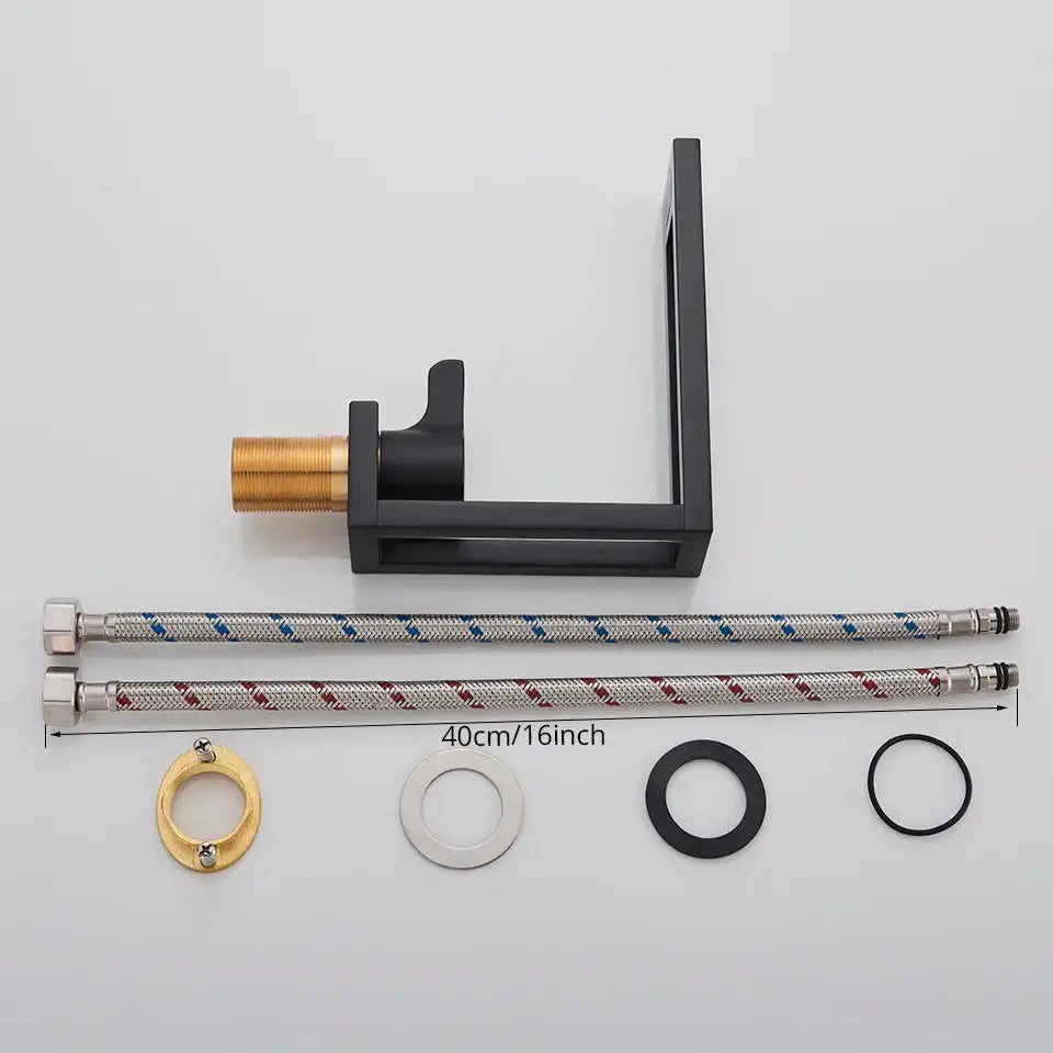 Modern matte black basin faucet with brass threaded connection and dual braided hoses for decorbites black basin faucet