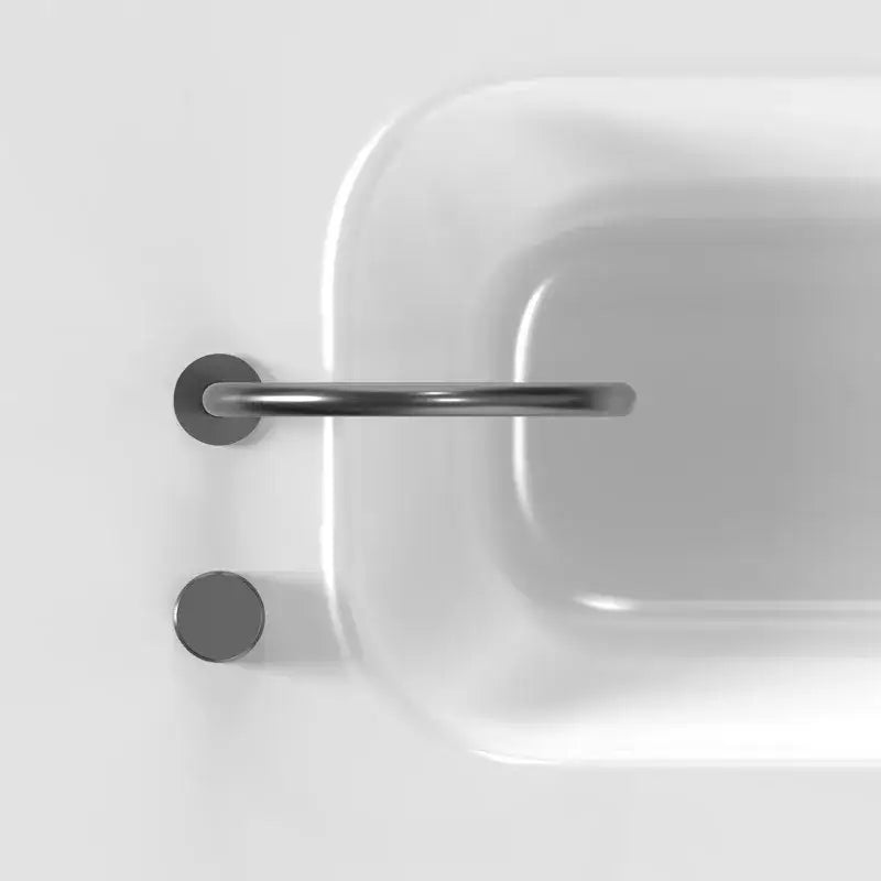 Modern matte black wall-mounted grab bar with sleek minimalist design complements decorbites black basin faucet
