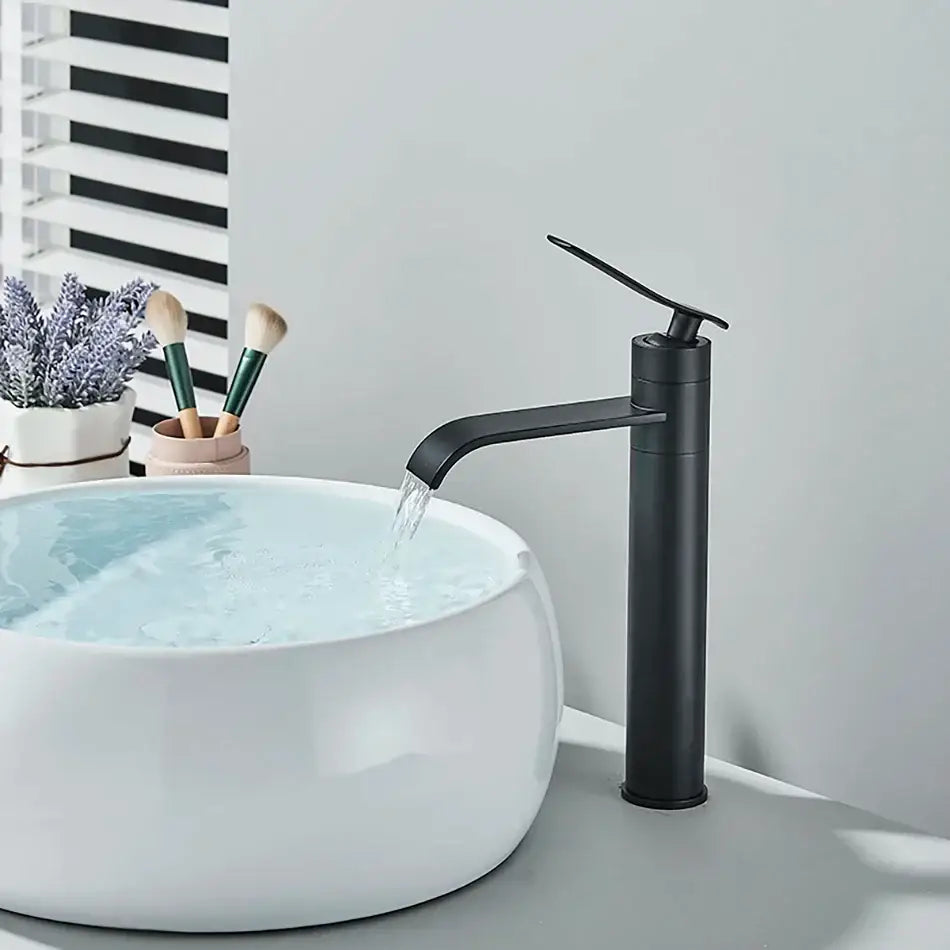 Modern matte black basin faucet mixer with curved spout and sleek matte finish for bathroom decorbites basin faucet design