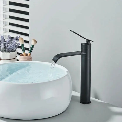 Modern matte black basin faucet mixer with curved spout and sleek matte finish for bathroom decorbites basin faucet design