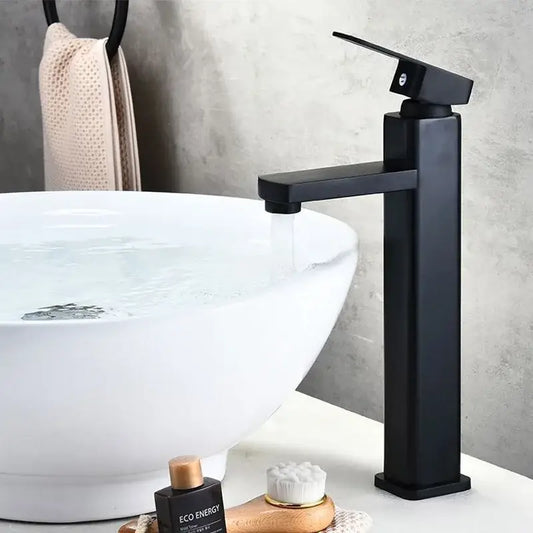 Modern matte black basin mixer with rectangular spout and sleek finish for decorbites basin mixer bathroom decor