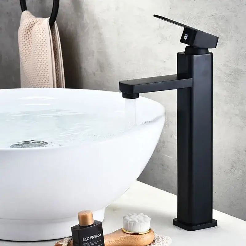 Modern matte black basin mixer with rectangular spout and sleek finish for decorbites basin mixer bathroom decor