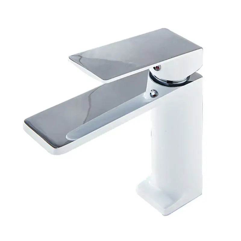Modern chrome and white bathroom faucet with sleek rectangular spout for decorbites black basin mixer tap use