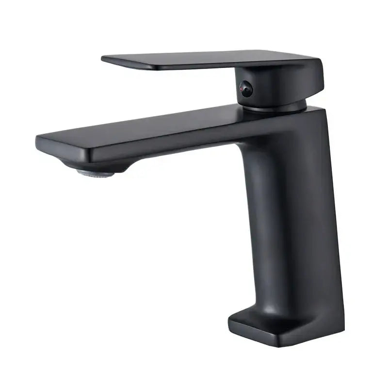 Modern matte black basin mixer tap with sleek rectangular spout and single lever for decorbites black basin use