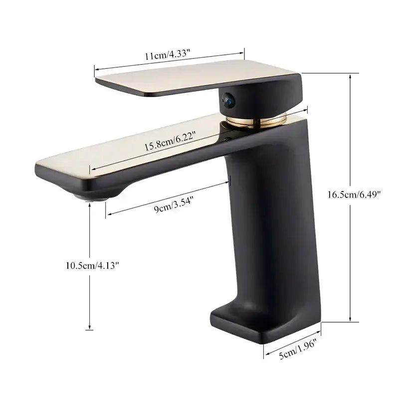 Modern matte black basin mixer tap with brushed nickel spout and gold hardware decorbites black basin mixer tap