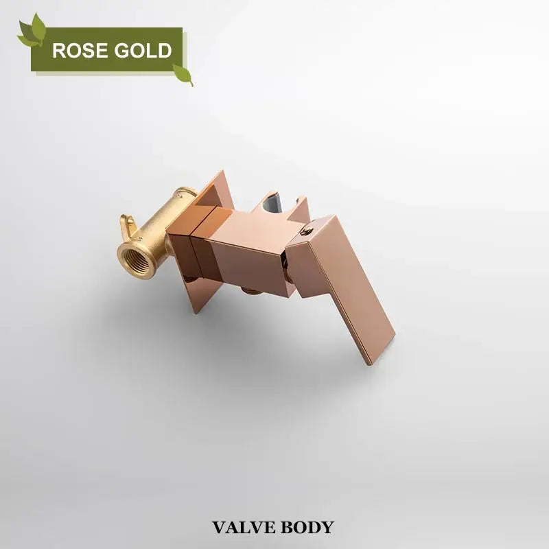 Rose gold bathroom valve body with sleek modern design and brushed finish for matte black bidet faucet shower mixer