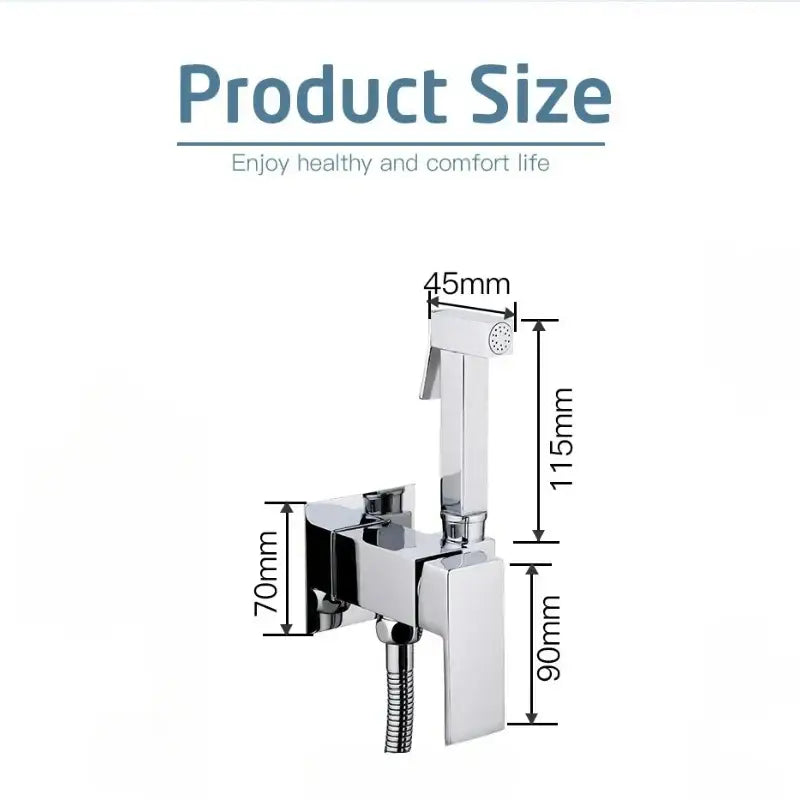 Modern matte black decorbites bidet spray gun set featuring chrome-finished faucet with integrated handheld showerhead