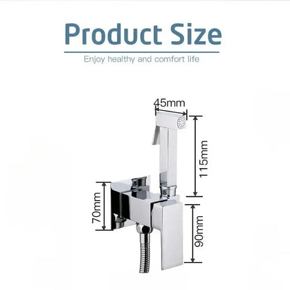 Modern matte black decorbites bidet spray gun set featuring chrome-finished faucet with integrated handheld showerhead