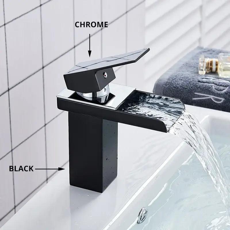 Modern matte black brass bathroom waterfall sink faucet with sleek black brass bathroom decorbites black brass design