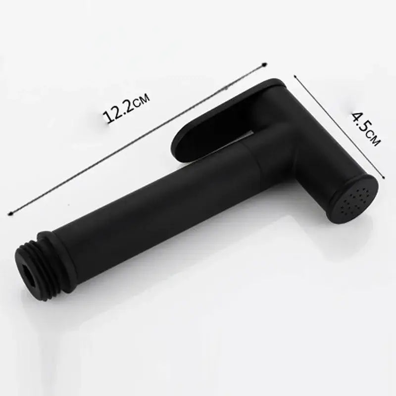 Modern matte black brass bidet faucet handheld sprayer with sleek design and threaded connection for decorbites brass bidet