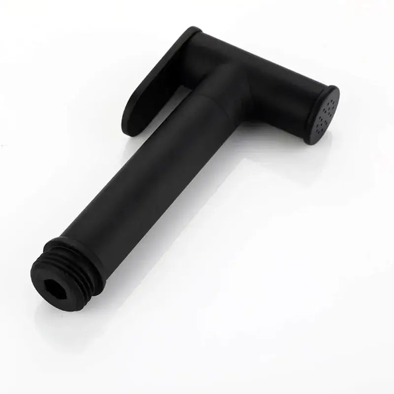 Modern matte black brass bidet faucet handheld sprayer with sleek design and threaded connection for bathroom use