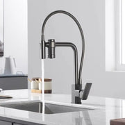 Modern matte black brass flexible 3 way kitchen filter tap mixer with gooseneck spout by decorbites black brass