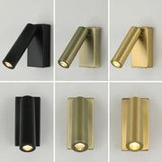 Modern matte black and brushed brass wall lamp with adjustable angle and sleek cylindrical design for bedroom decorbites adjustable angle