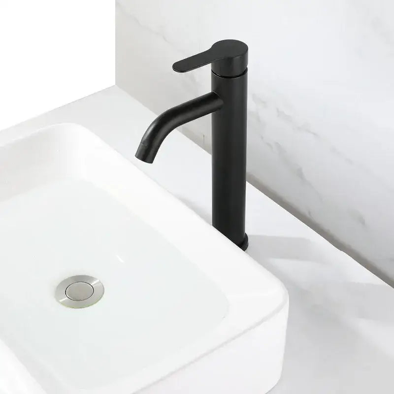 Modern matte black brushed tall basin sink faucet with sleek minimalist design for bathroom decorbites brushed tall use