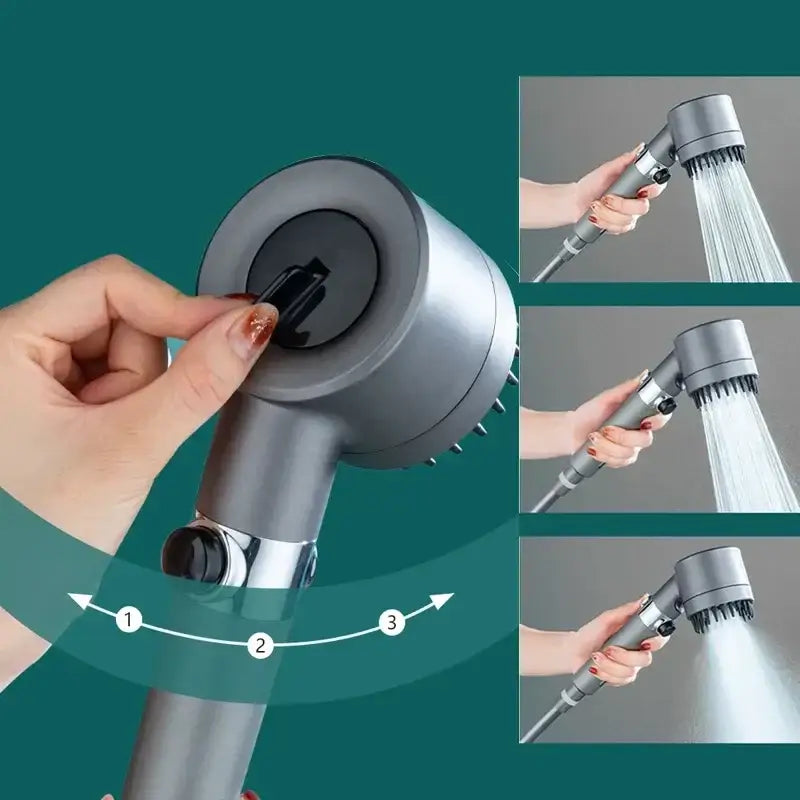 Modern matte gray shower head with adjustable modes high pressure and sleek ergonomic design for enhanced shower experience
