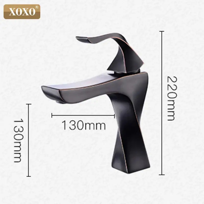 Xoxo basin faucet with sleek dark bronze finish and angular design modern matte black contemporary brass basin faucet