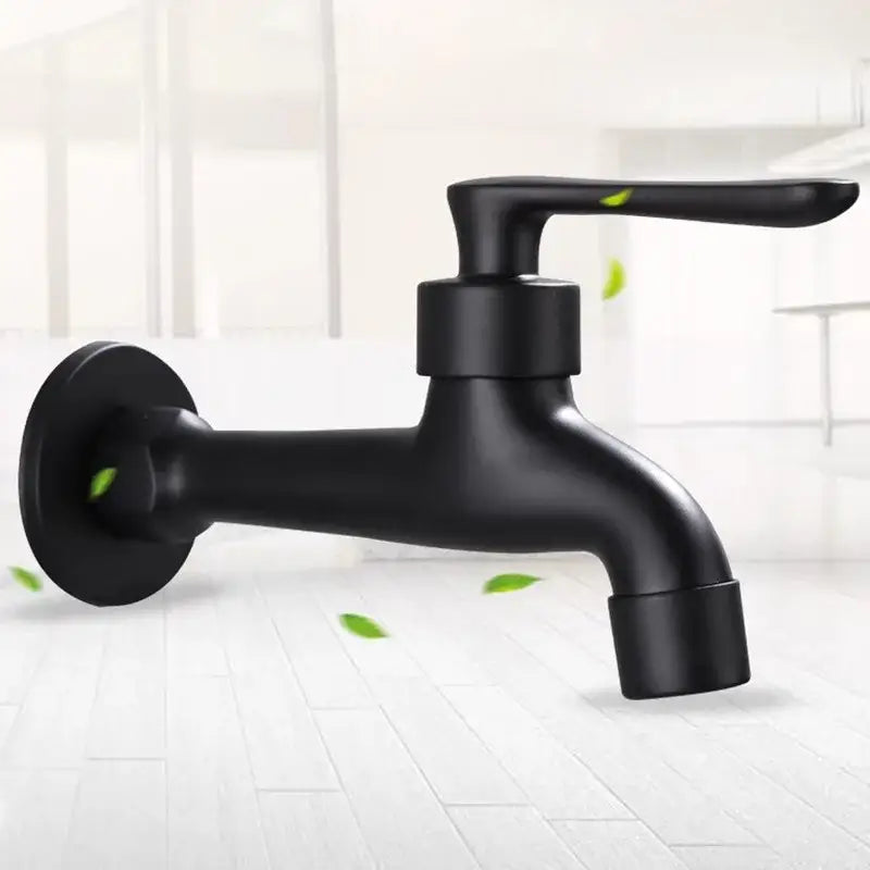 Modern matte black copper bathroom wall mounted faucet with black matte finish and sleek modern design