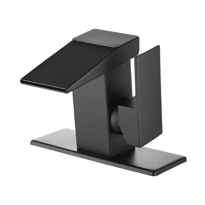 Black matte-finish metal sink stopper with sleek modern design for digital display basin faucet decorbites digital display