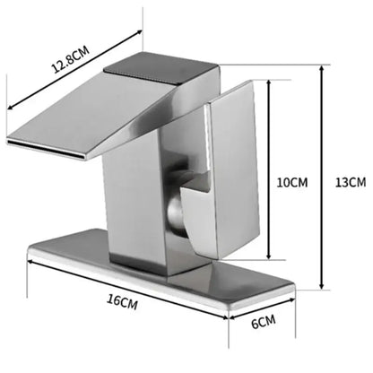Modern matte black digital display basin faucet with brushed stainless steel finish and angular minimalist design by decorbites digital display