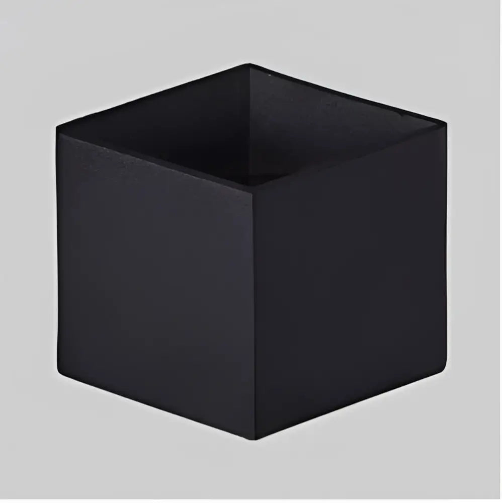 Black matte-finished square planter with minimalist design complementing modern matte black dual-head wall light outdoor sconce decorbites wall light