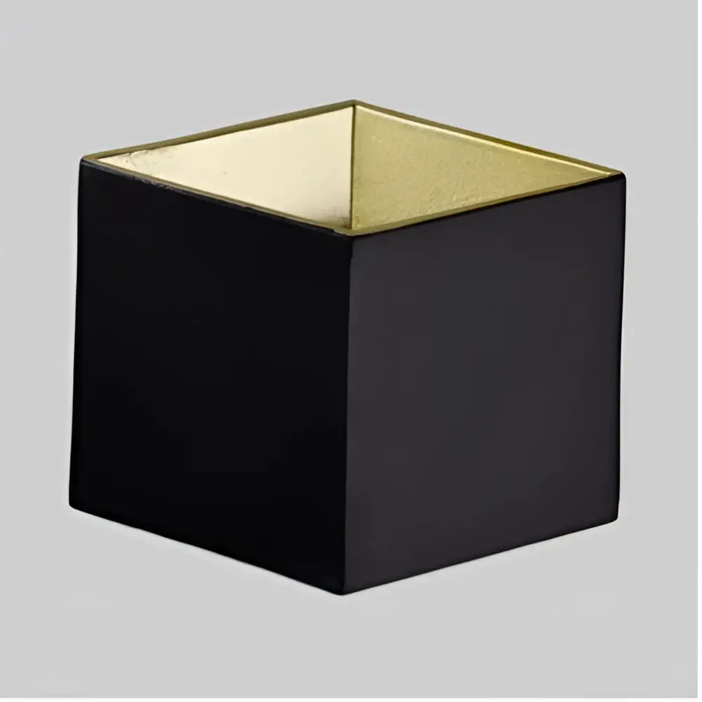 Modern matte black dual-head wall light with a black square candle holder and gold interior for outdoor decorbites wall lamp