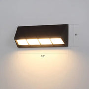 Modern matte black led outdoor wall sconce with four illuminated panels bulb included 110v-120v light fixture