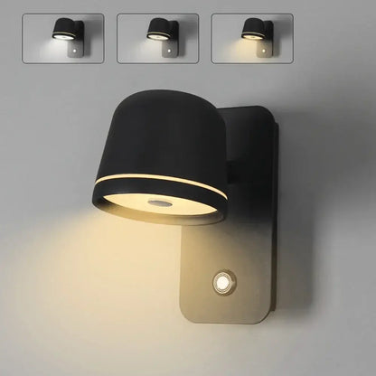 Modern matte black led wall lamp with adjustable warm beam and integrated motion sensor for bedroom decorbites led wall lighting