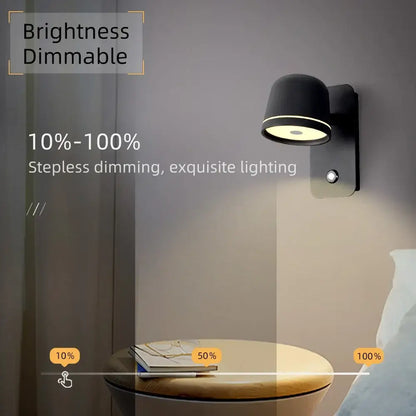 Modern matte black led wall lamp with adjustable brightness from 10 to 100 percent decorbites led wall spotlight