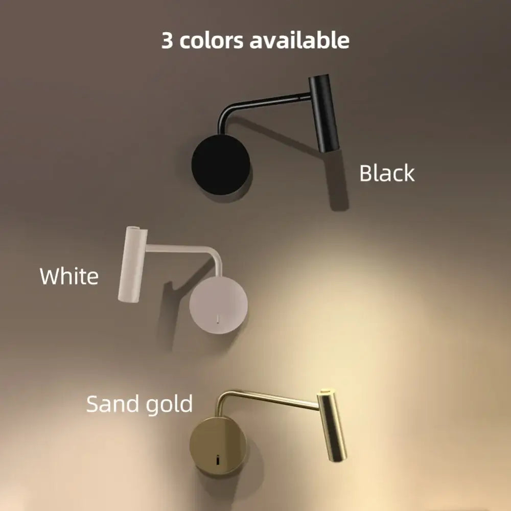 Modern matte black led wall lights minimalist curved sconce available in black white and sand gold finishes for bedrooms