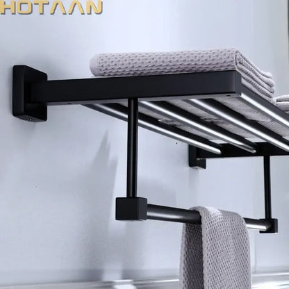 Modern matte black metal multi bar towel rack with sleek design for bathroom decorbites black towel accessory