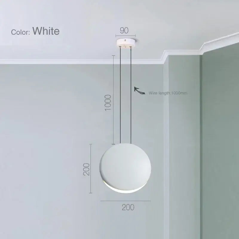 Modern matte black and muted green crescent moon chandelier featuring a white spherical pendant light with 1000mm wire by decorbites crescent moon